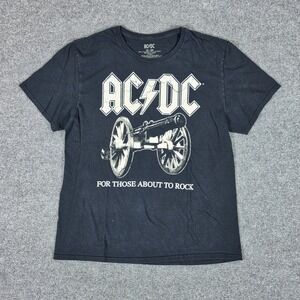 AC/DC For Those About To Rock Cannon Graphic T-Shirt Men XL Black 2023 Short Slv